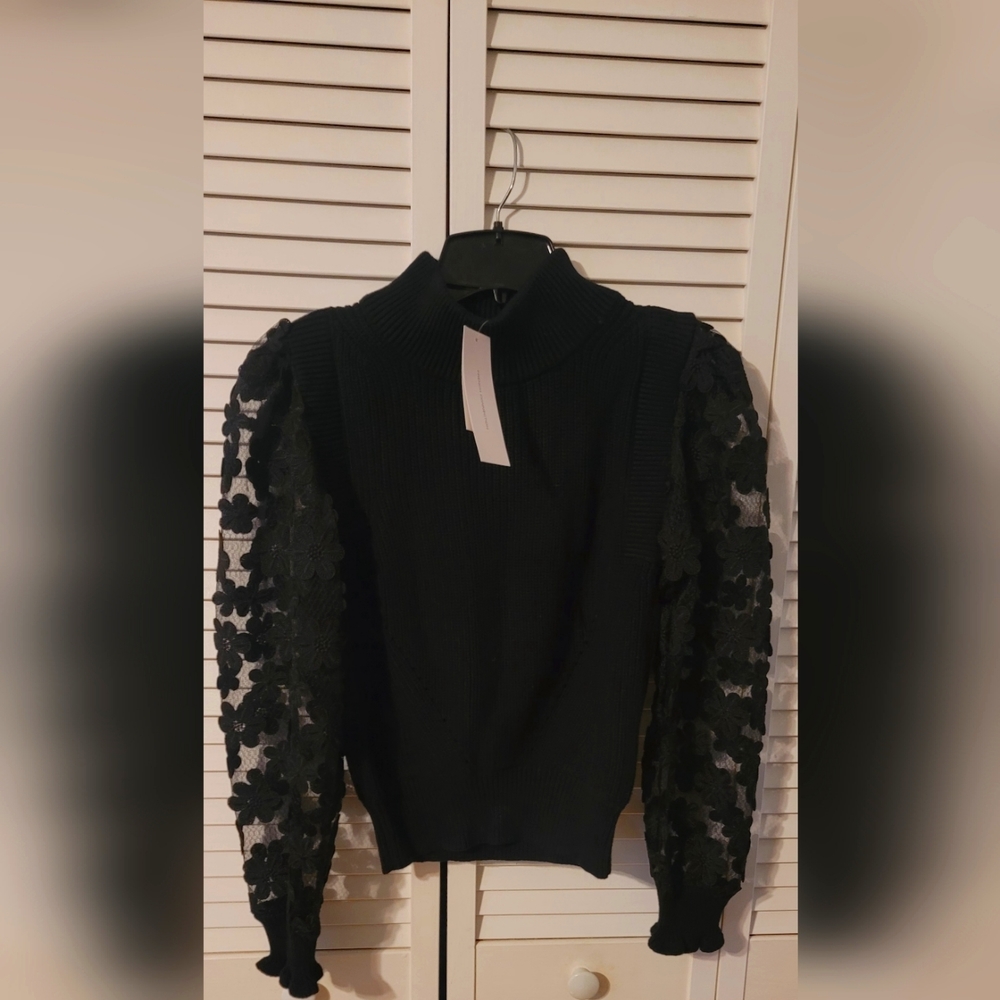 French Connections Juri Mozart Floral Appliqué Sweater